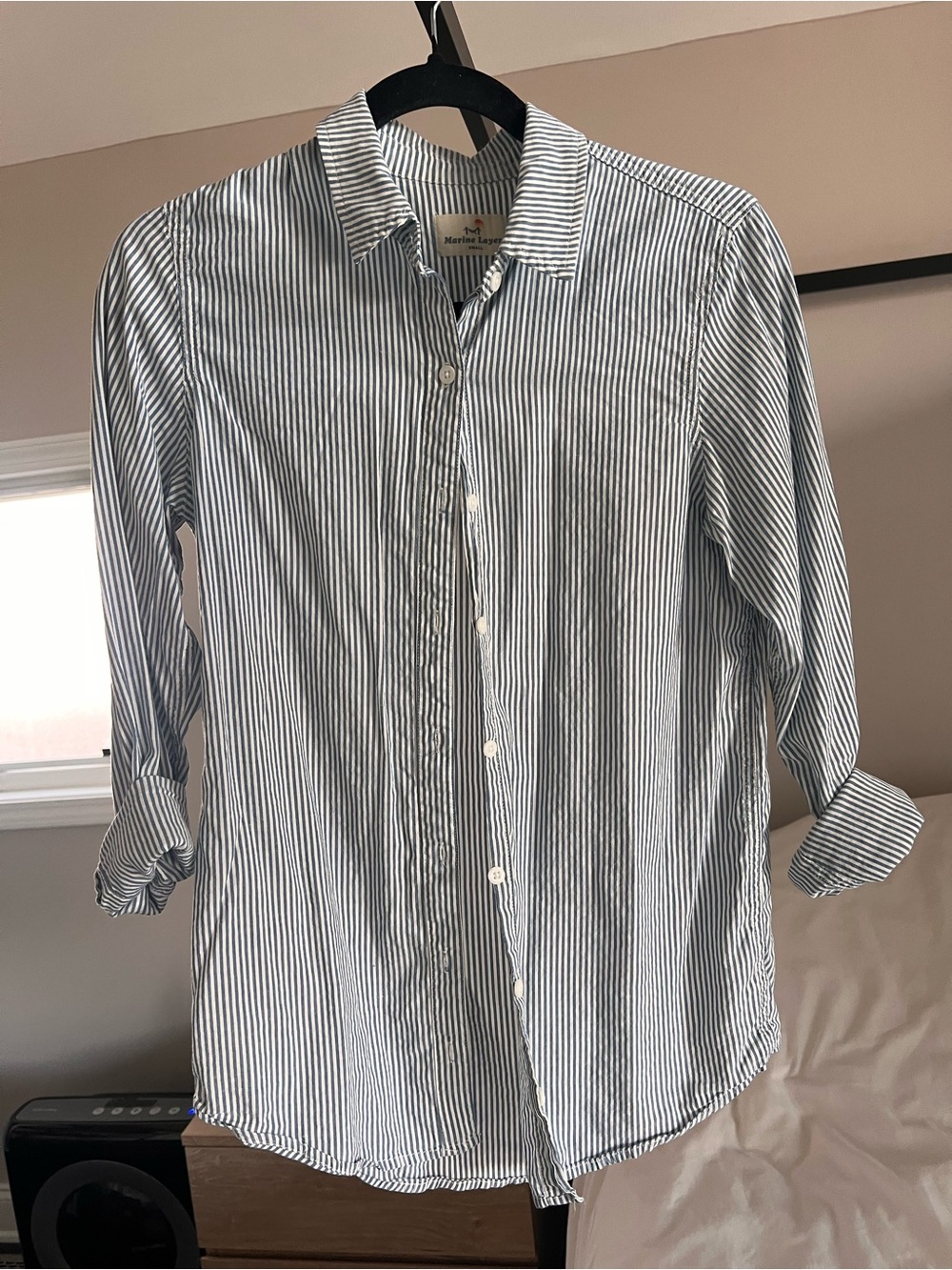Marine Layer Women’s Lightweight Pinstripe Button Up Down Shirt Small